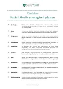 Checkliste Social Media strategisch planen  Ist-Analyse