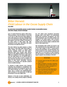 Bitter Harvest: Child labour in the cocoa supply chain      June  2010 