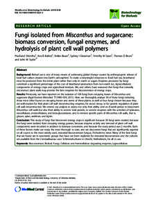 Fungi isolated from Miscanthus and sugarcane: biomass conversion, fungal enzymes, and hydrolysis of plant cell wall polymers