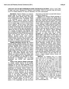 42nd Lunar and Planetary Science Conference[removed]pdf GEOLOGIC MAP OF THE GUINEVERE PLANITIA QUADRANGLE OF VENUS. David A. Crown1, Ellen R. Stofan2, and Leslie F. Bleamaster III1, 1Planetary Science Institute, 170