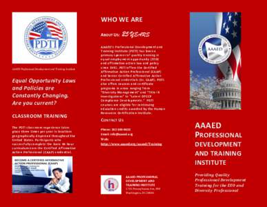WHO WE ARE ABOUT US: AAAED Professional Development and Training Institute  Equal Opportunity Laws
