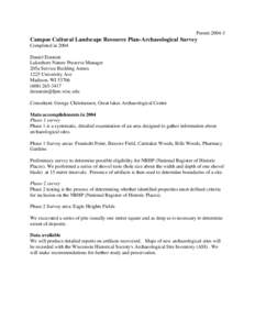 Campus Cultural Landscape Resource Plan-Archaeological Survey