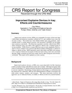 Improvised Explosive Devices in Iraq: Effects and Countermeasures