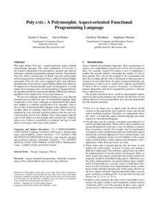 PolyAML: A Polymorphic Aspect-oriented Functional Programming Language Daniel S. Dantas