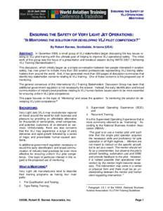 Microsoft Word - Barnes, Ensuring the Safety of VLJ Operations, WATS 2008.doc