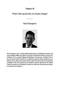 Chapter 19  What is the top priority on climate change? Paul Klemperer