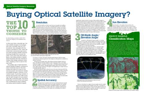 Optical Satellite Imagery Resources  Buying Optical Sa tellite Imagery? 10 1