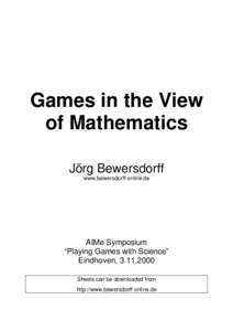 Games in the view of Mathematics