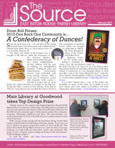 February[removed]Drum Roll Please: 2015 One Book One Community is…  A Confederacy of Dunces!