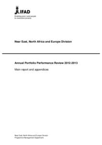 Near East, North Africa and Europe Division  Annual Portfolio Performance ReviewMain report and appendices  Near East, North Africa and Europe Division