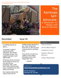 THE KAMLOOPS SELF-ADVOCATE:A NEWSLETTER FOR PEOPLE WITH DIVERSE ABILITIES Issue #  The