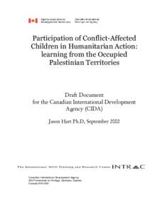 Participation of Conflict-Affected Children in Humanitarian Action: learning from the Occupied Palestinian Territories  Draft Document