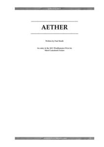AETHER BY PAUL STRUTH  ********************************************************************* AETHER **********************************************************************