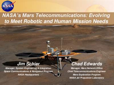 NASA’s Mars Telecommunications: Evolving to Meet Robotic and Human Mission Needs