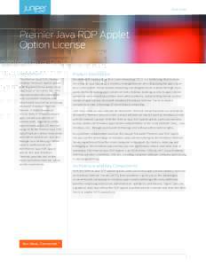 Data Sheet  Premier Java RDP Applet Option License Product Overview