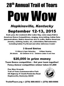th  28 Annual Trail of Tears Pow Wow Hopkinsville, Kentucky