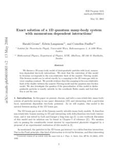 ESI Preprint 1424 math-ph/0401003v2 May 12, 2004 arXiv:math-ph[removed]v2 13 May 2004