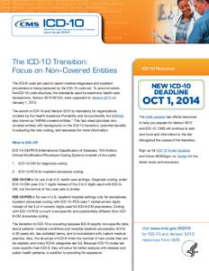The ICD-10 Transition: Focus on Non–Covered Entities
