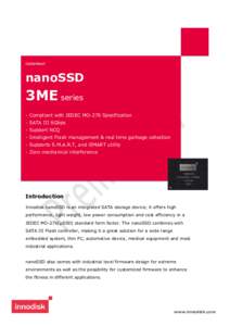 Datasheet  nanoSSD 3ME series - Compliant with JEDEC MO-276 Specification