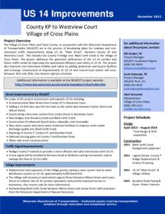 US 14 Cross Plains December 2012 Project Improvements Newsletter