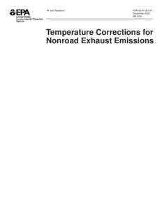 Temperature Corrections for Nonroad Exhaust Emissions (EPA420-R[removed])