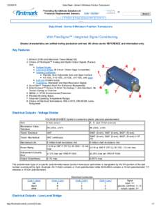 Data Sheet ­ Series 6 Miniature Position Transducers Providing the Ultimate Solutions in Precision Displacement Sensors