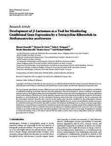 Development of β-Lactamase as a Tool for Monitoring Conditional Gene Expression by a Tetracycline-Riboswitch in Methanosarcina acetivorans