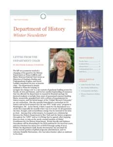 New York University  March 2014 Department of History Winter Newsletter