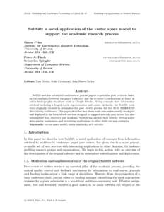 JMLR: Workshop and Conference Proceedings–27  Workshop on Applications of Pattern Analysis SubSift: a novel application of the vector space model to support the academic research process