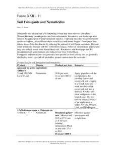 Potato XXII - Soil Fumigants and Nematicides