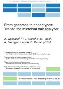 From genomes to phenotypes: Traitar, the microbial trait analyzer
