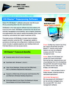 VDI Blaster | Thin Client Solutions | Data Sheet