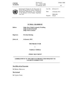 Corrigendum to “Decision on prosecution request to augment exhibit P 878”
