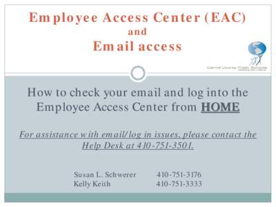 Employee Access Center (EAC)  and Substitute Email