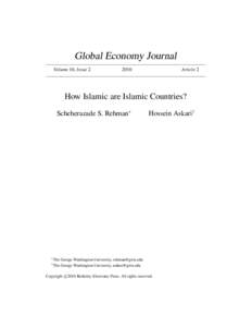 Global Economy Journal Volume 10, Issue[removed]Article 2