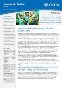 OCHA Sudan Weekly Humanitarian Bulletin