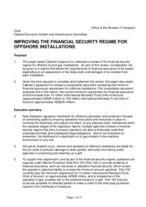 Financial Assurance Requirements - Cabinet Paper
