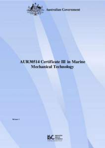 AUR30514 Certificate III in Marine Mechanical Technology