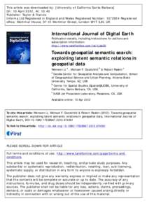 This article was downloaded by: [University of California Santa Barbara] On: 10 April 2012, At: 10:40 Publisher: Taylor & Francis Informa Ltd Registered in England and Wales Registered Number: Registered office: 