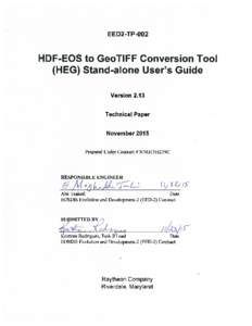 HDF-EOS to GIS (HEG) Data Converter