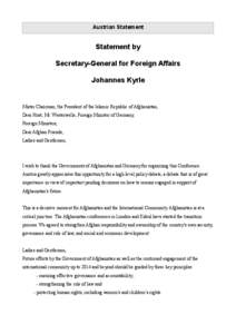 Austrian Statement  Statement by Secretary-General for Foreign Affairs Johannes Kyrle