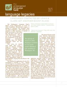 June 2011 volume 15 number 1 language legacies LANGUAGES CONTACTED BY LEWIS &