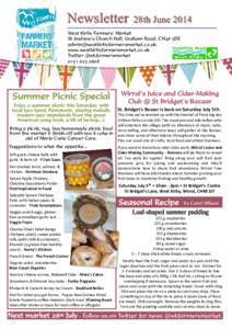 Newsletter  28th June 2014 West Kirby Farmers’ Market St Andrew’s Church Hall, Graham Road, CH48 5DE