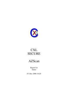 CXL SECURE AZScan Report for Demo 07-Dec:20