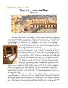 Diana Chambers - Letters from Asia  Letter #4 - Namaste and Naan Jaipur and Agra  The Amber Fort, Jaipur