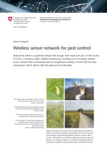 Flavescence dorée / Agroscope / BONDI / ANT / Ticino / Vineyard / Technology / Land management / Agriculture / Wireless networking / Wireless sensor network