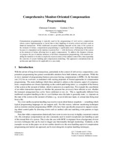Comprehensive Monitor-Oriented Compensation Programming Christian Colombo Gordon J. Pace