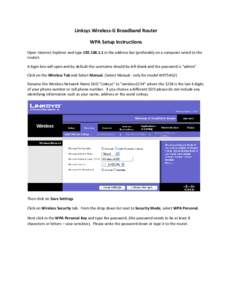 Microsoft Word - Linksys Wireless G WPA Setup Instructions.doc