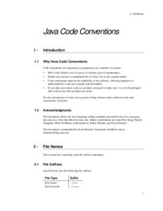 2 - File Names  Java Code Conventions 1-  Introduction