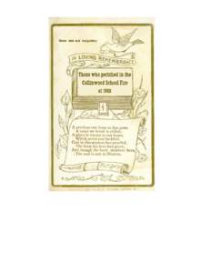 H. F. Wendell Company, Leipsic, Ohio Mourning Card, 1902 – caGilt printing on white card stock; 4 ¼ x 6 ½ inches The mourning, or memorial, card reprinted on the cover was used by the funeral industry from 19